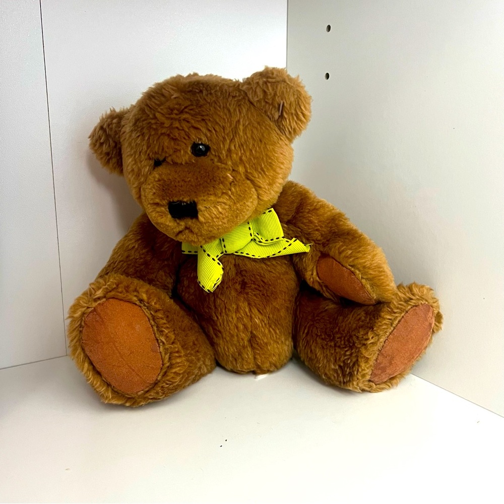 Brown Bear with Green Ribbon